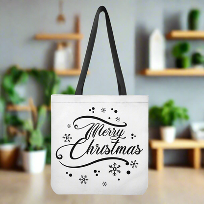 Cloth Tote Bags | Merry Christmas | White