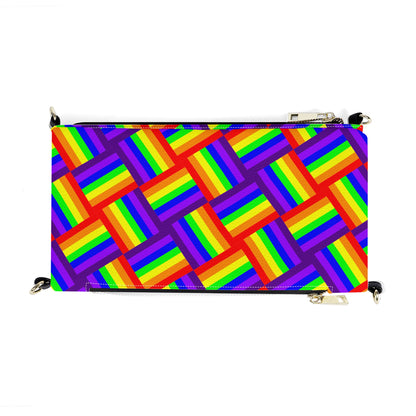 Rainbow Weave Foldable Cross Body Handbags