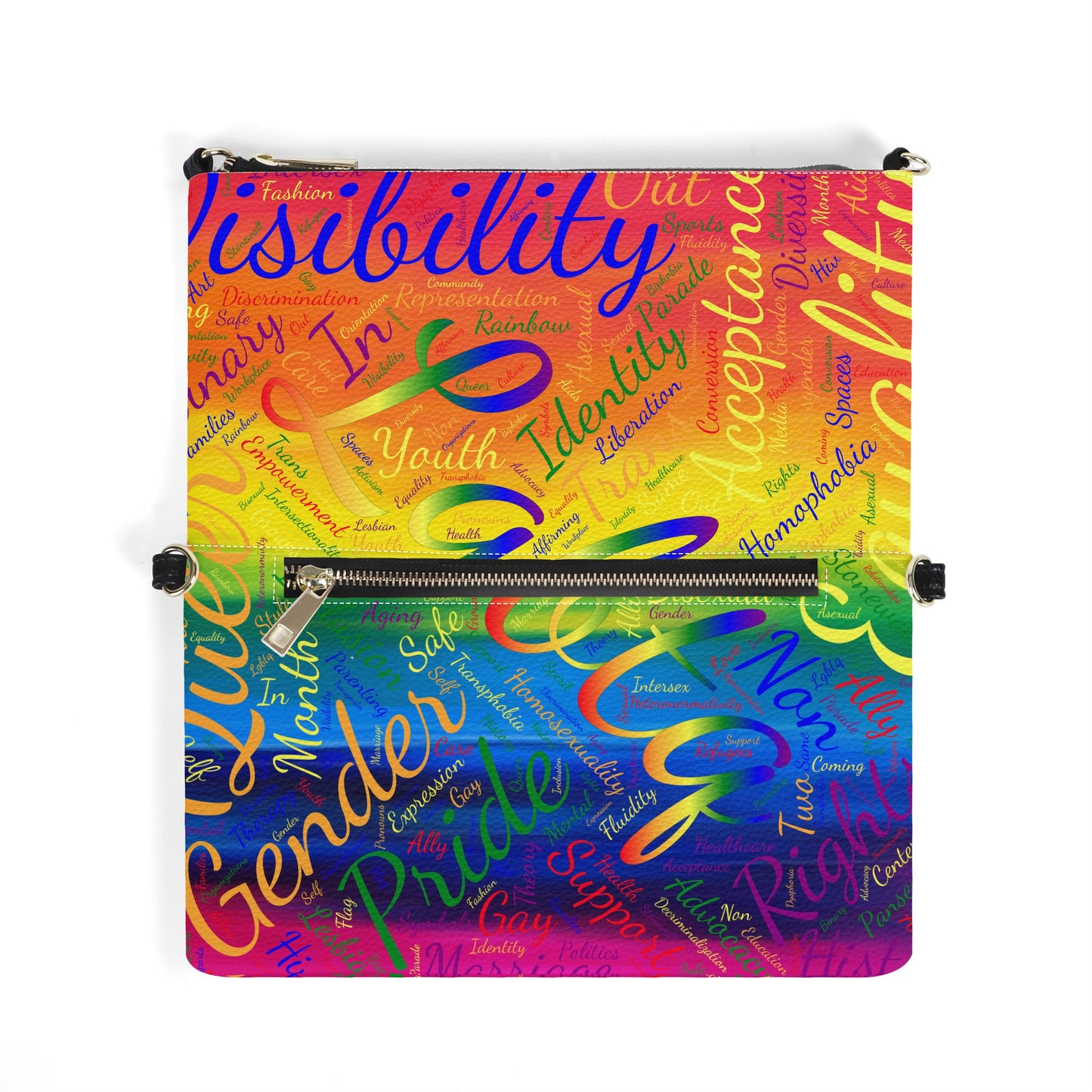 LGBTQ Word Cloud Foldable Cross Body Handbags