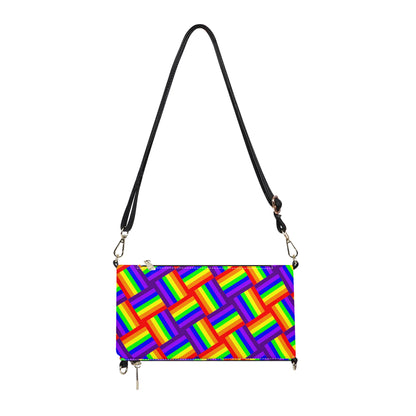 Rainbow Weave Foldable Cross Body Handbags