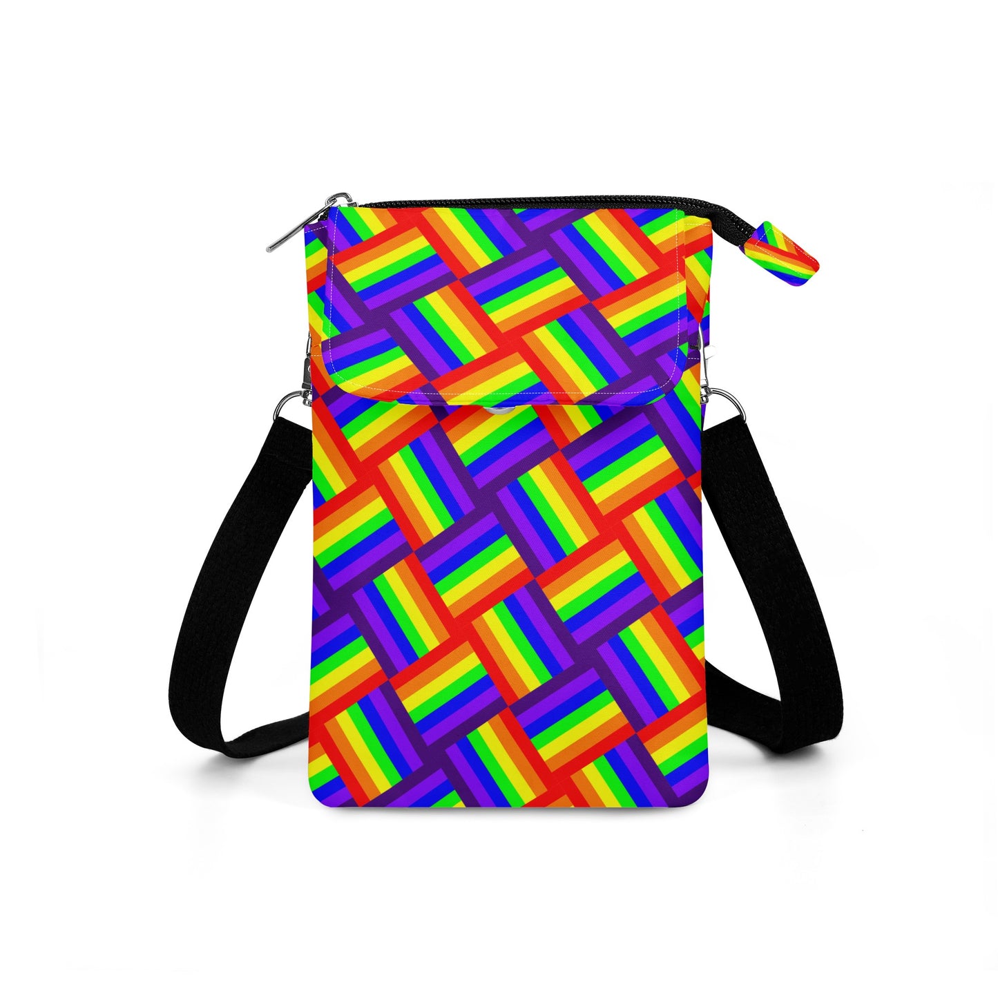 Rainbow Weave Cloth Crossbody Bag