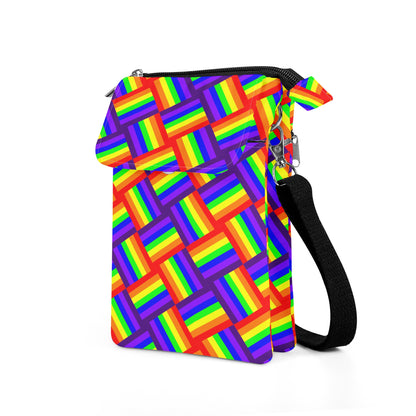 Rainbow Weave Cloth Crossbody Bag