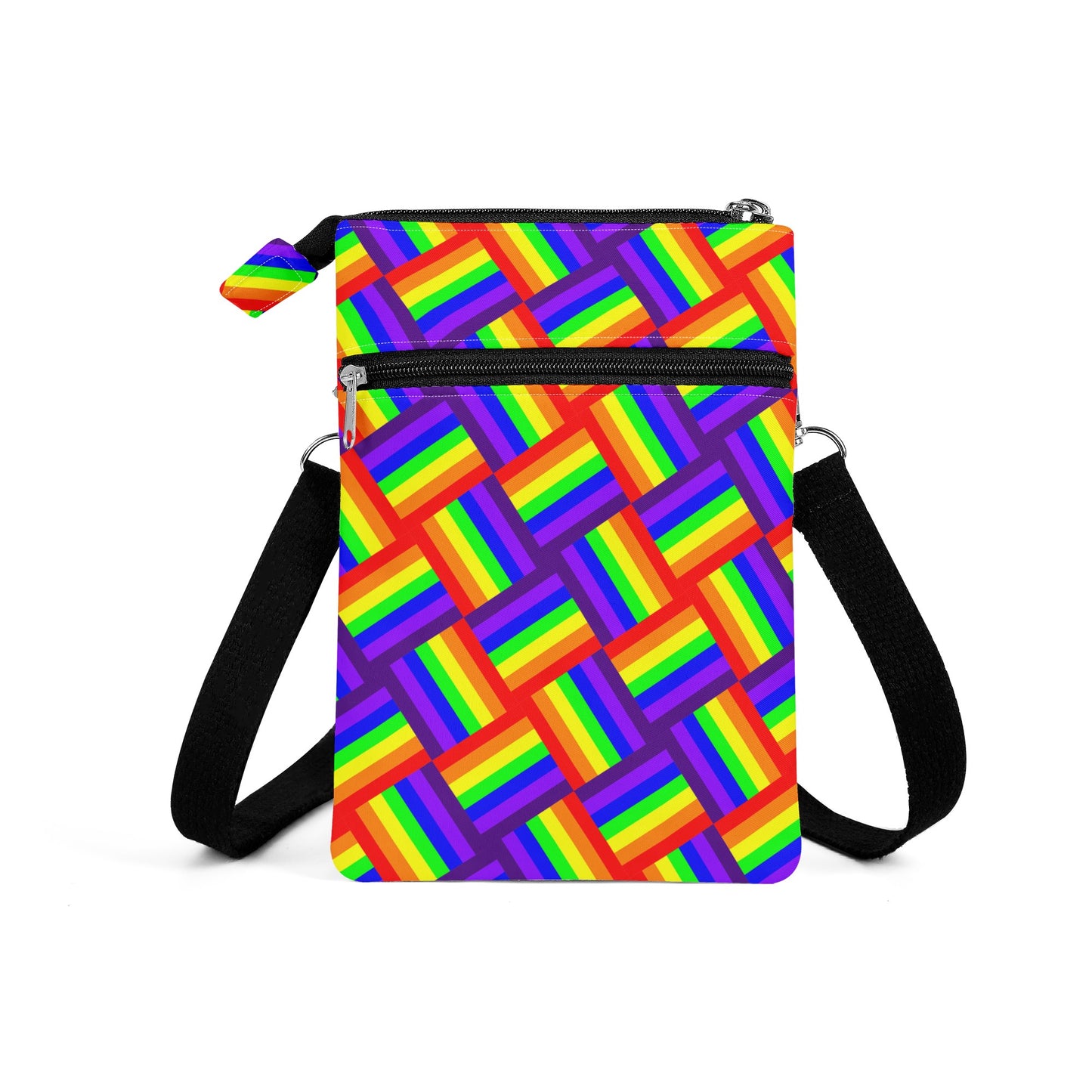 Rainbow Weave Cloth Crossbody Bag