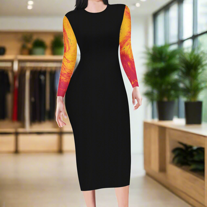 Pele’s Fire Women Bodycon Midi Sheath Dress - up to 4XL