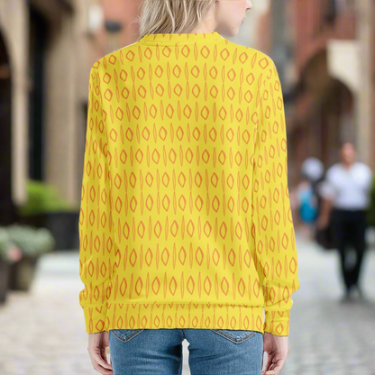 African | Ethnic | Mudcloth | #14 Yellow Women's Sweatshirt