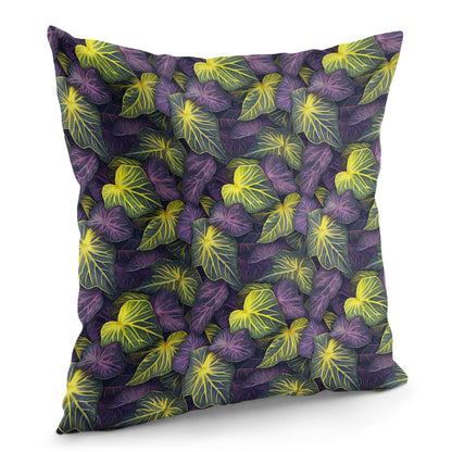 Luxtrini Iridescent Syngonium: Purple and Yellow Pillow Cover