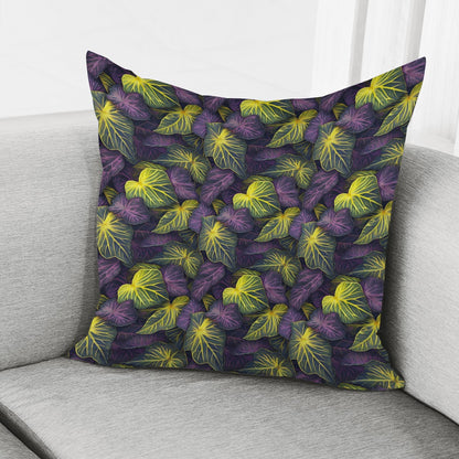 Luxtrini Iridescent Syngonium: Purple and Yellow Pillow Cover