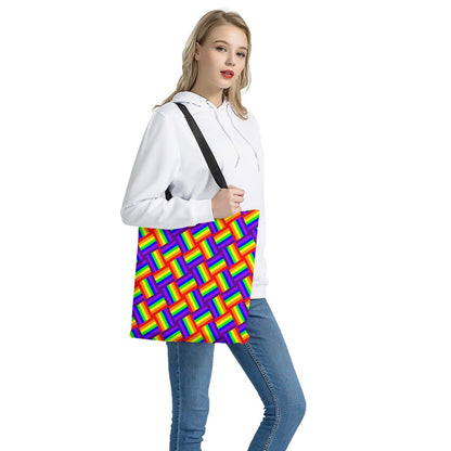 Rainbow Weave Cloth Tote Bags