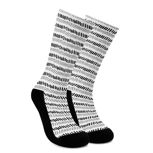 African Mudcloth Crew Socks