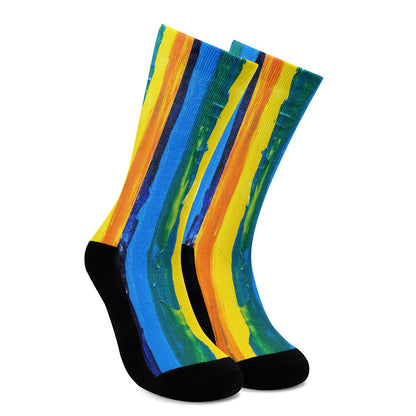 Rainbow Painting Crew Socks