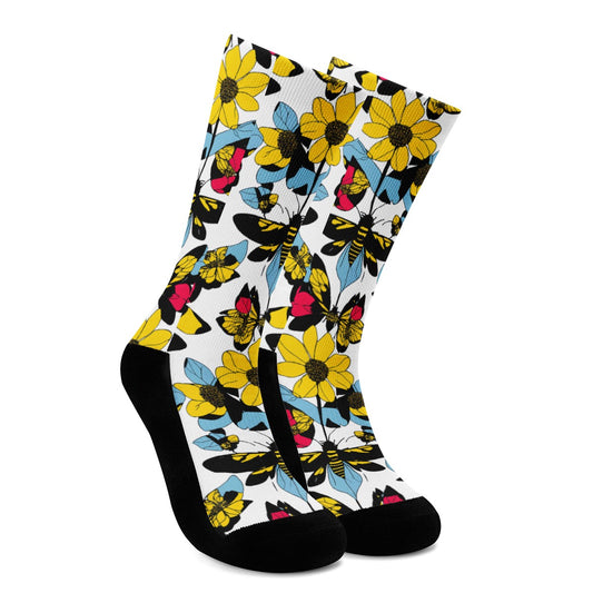 Luxtrini Bees and Sunflowers Crew Socks