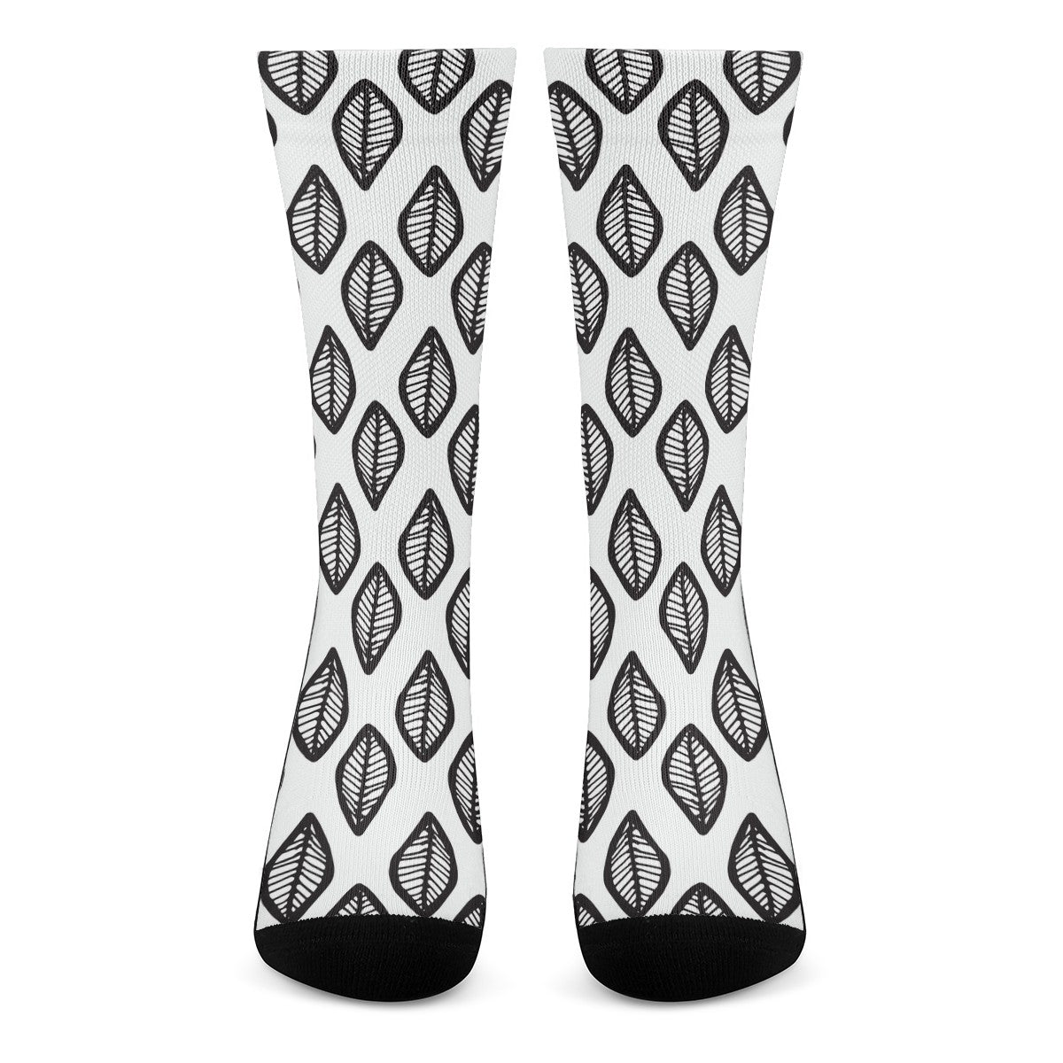 African Mud Print #16 Black and White Crew Socks