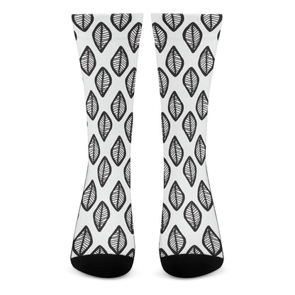 African Mud Print #16 Black and White Crew Socks