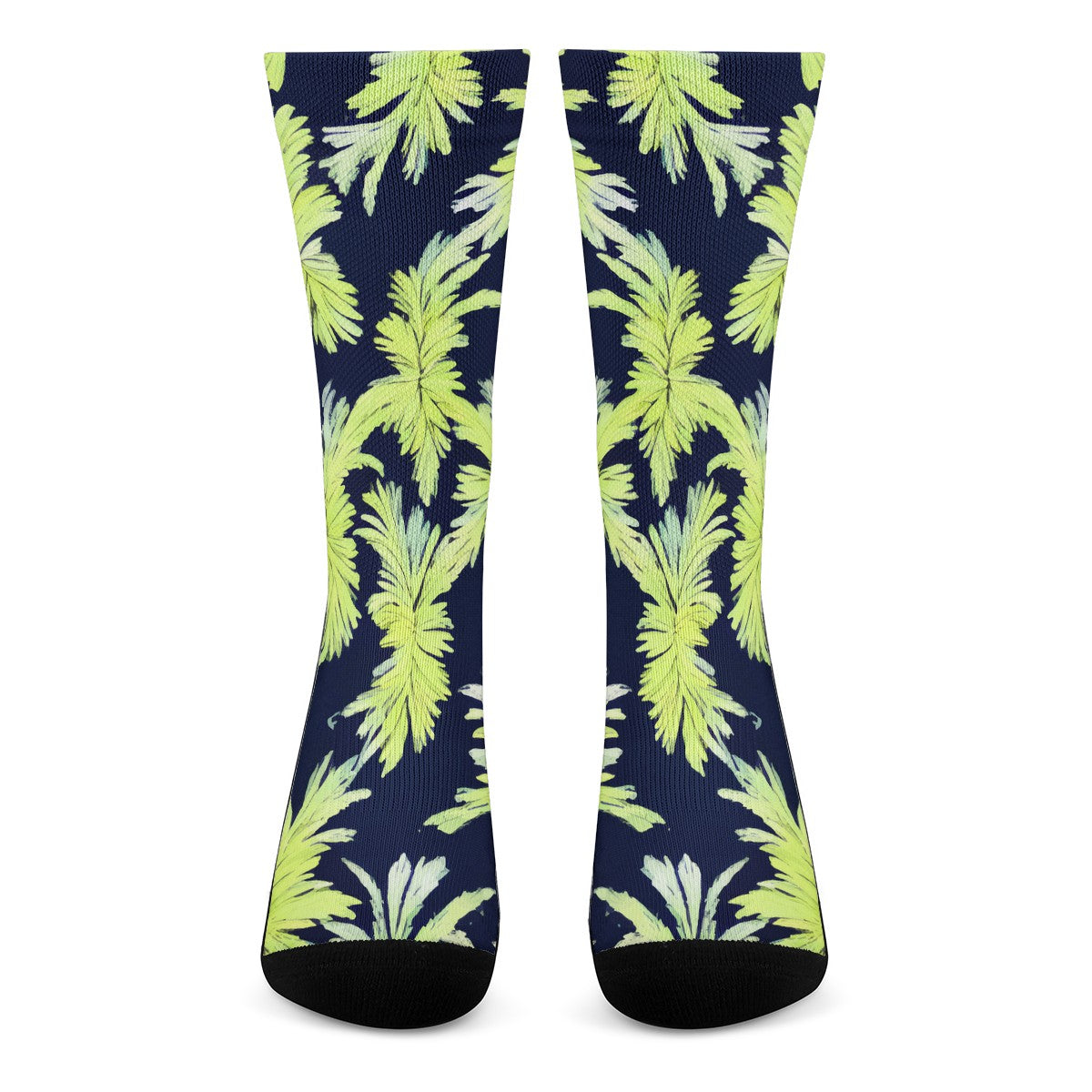 Puakenikeni - Lime Green and Black Crew Socks