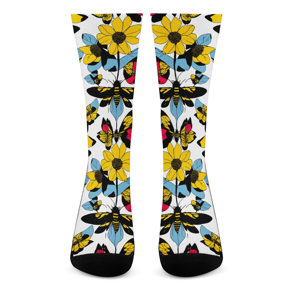 Luxtrini Bees and Sunflowers Crew Socks