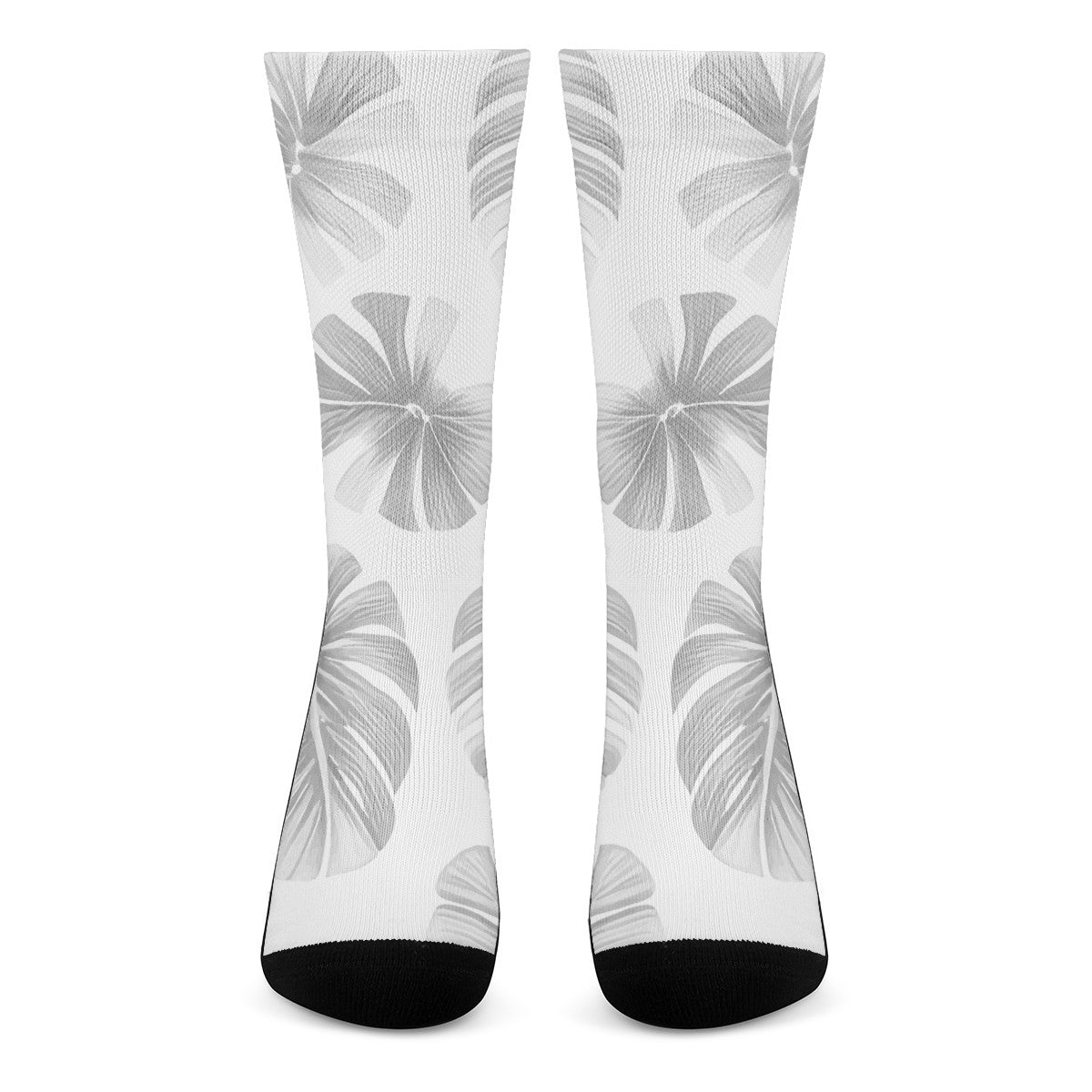 White Monstera Crew Socks