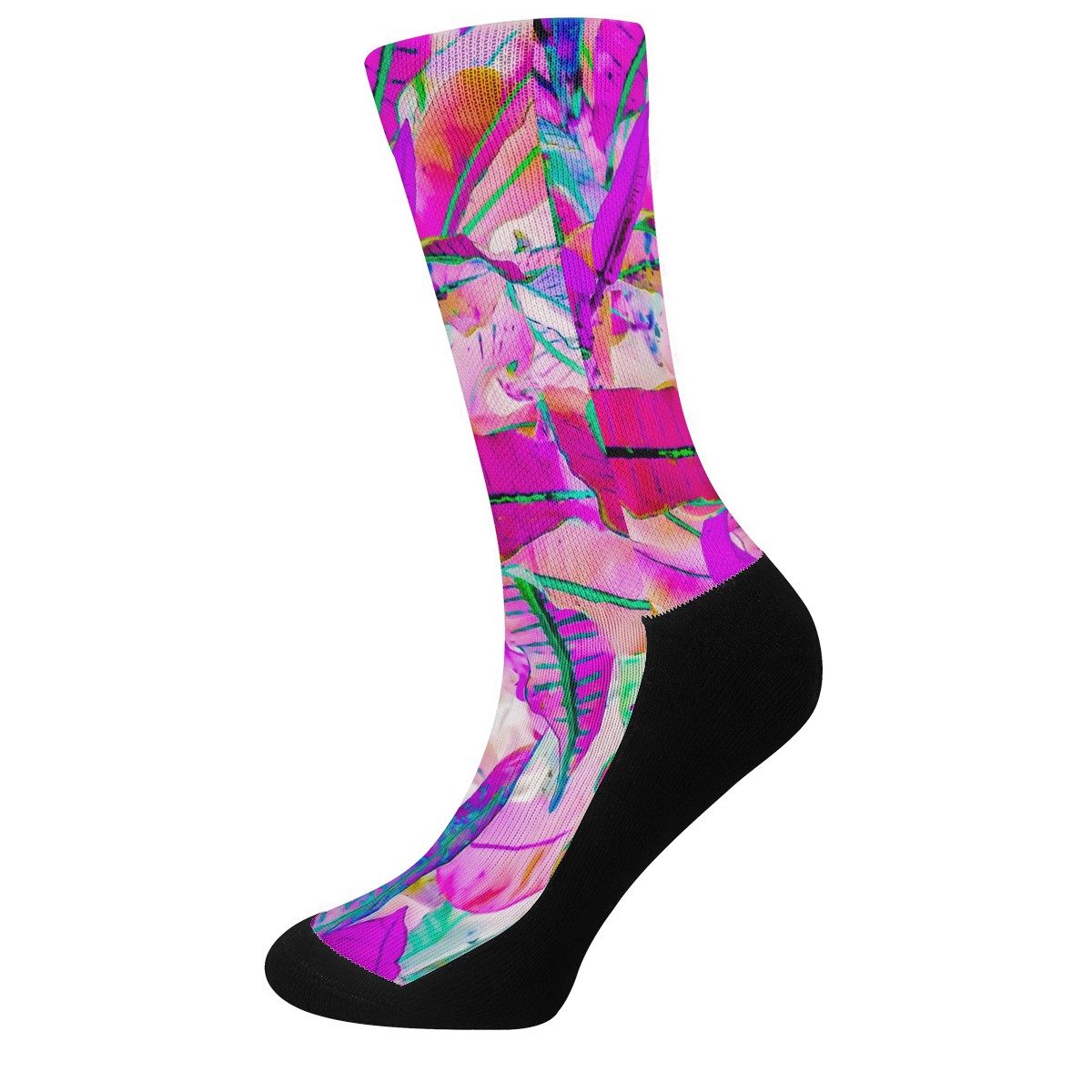 Purple Croton Crew Socks