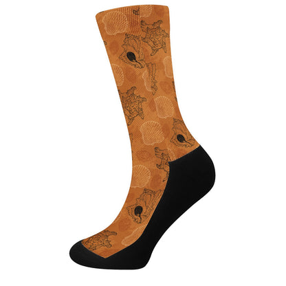 Sea Shell Ocean Design in Orange Crew Socks