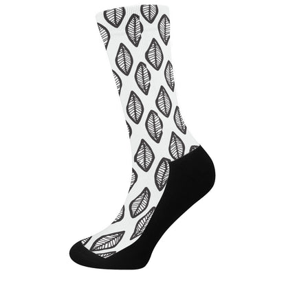 African Mud Print #16 Black and White Crew Socks