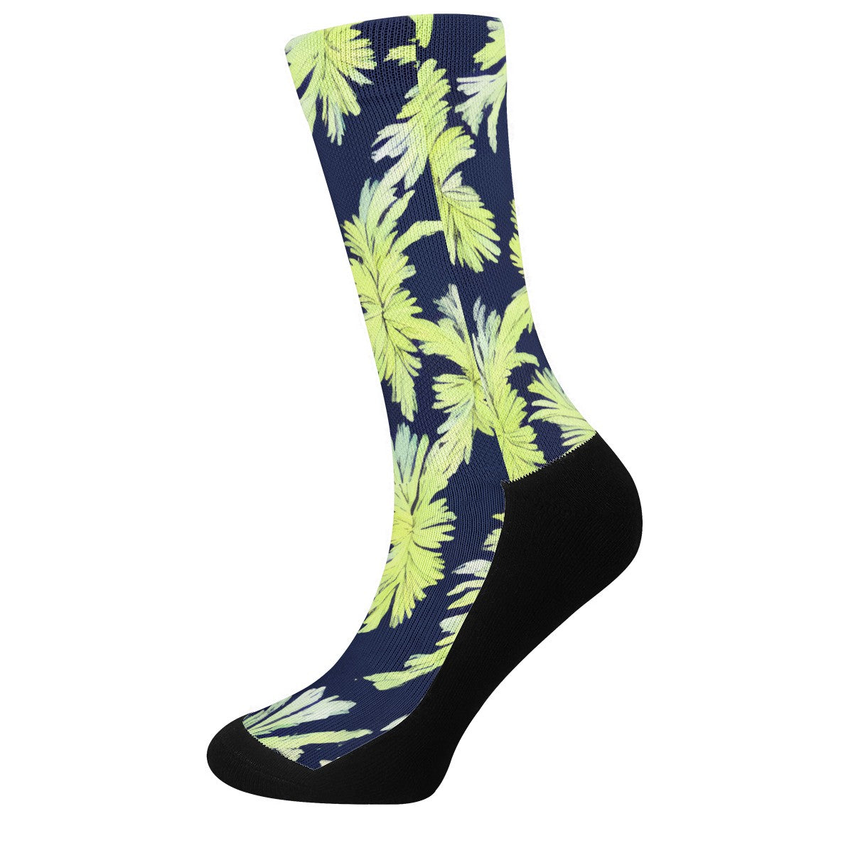 Puakenikeni - Lime Green and Black Crew Socks