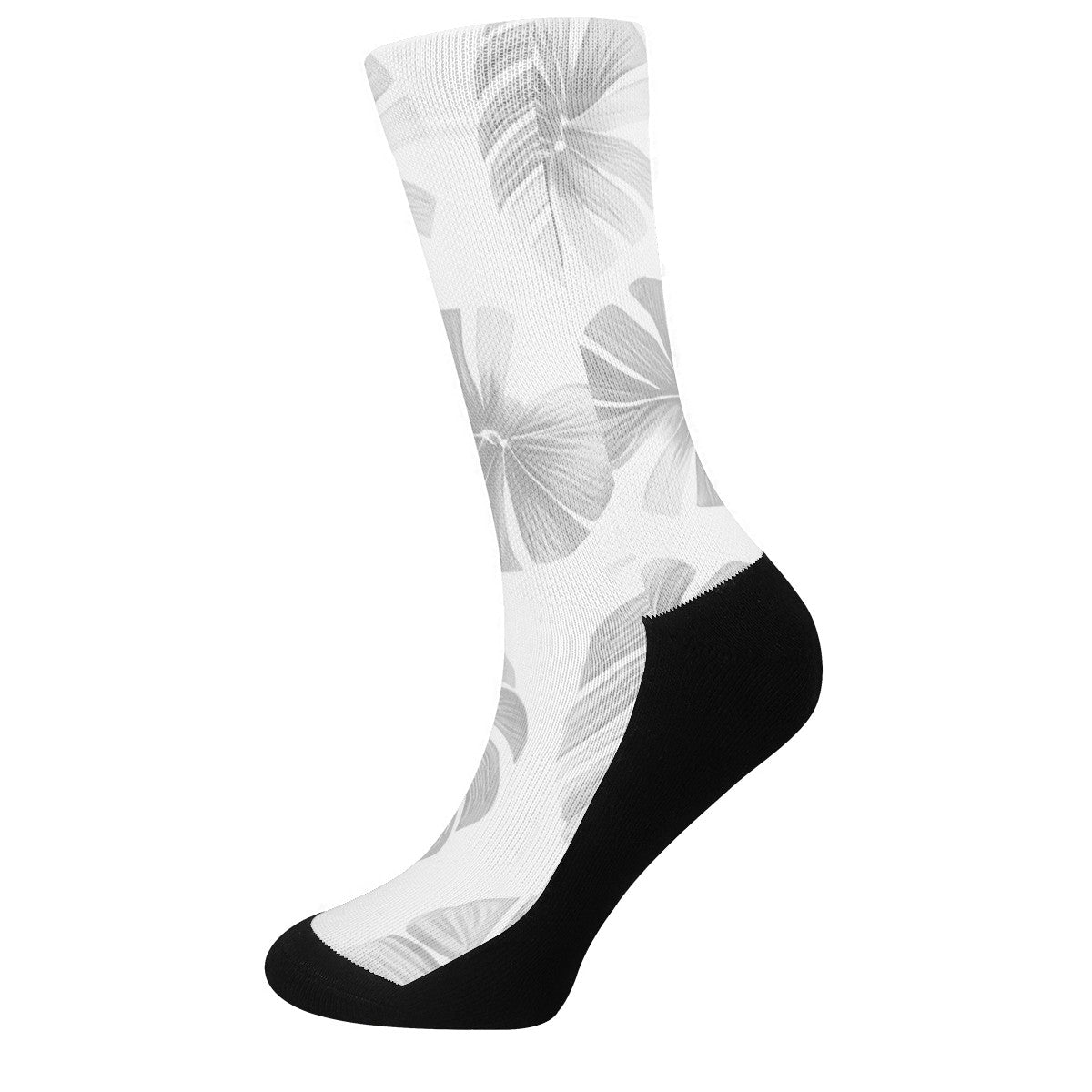 White Monstera Crew Socks