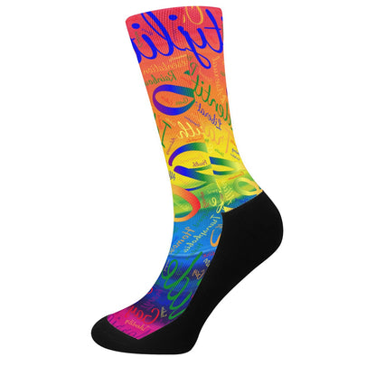 LGBTQ Word Cloud Crew Socks