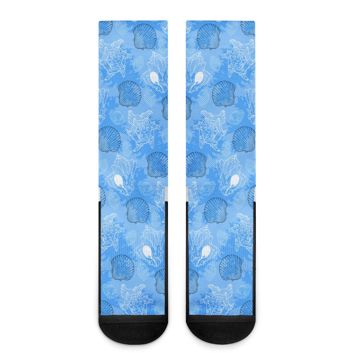 Blue Seashell Ocean Crew Socks