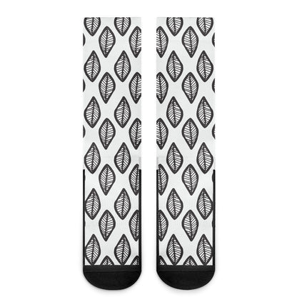 African Mud Print #16 Black and White Crew Socks