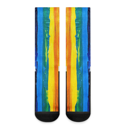 Rainbow Painting Crew Socks