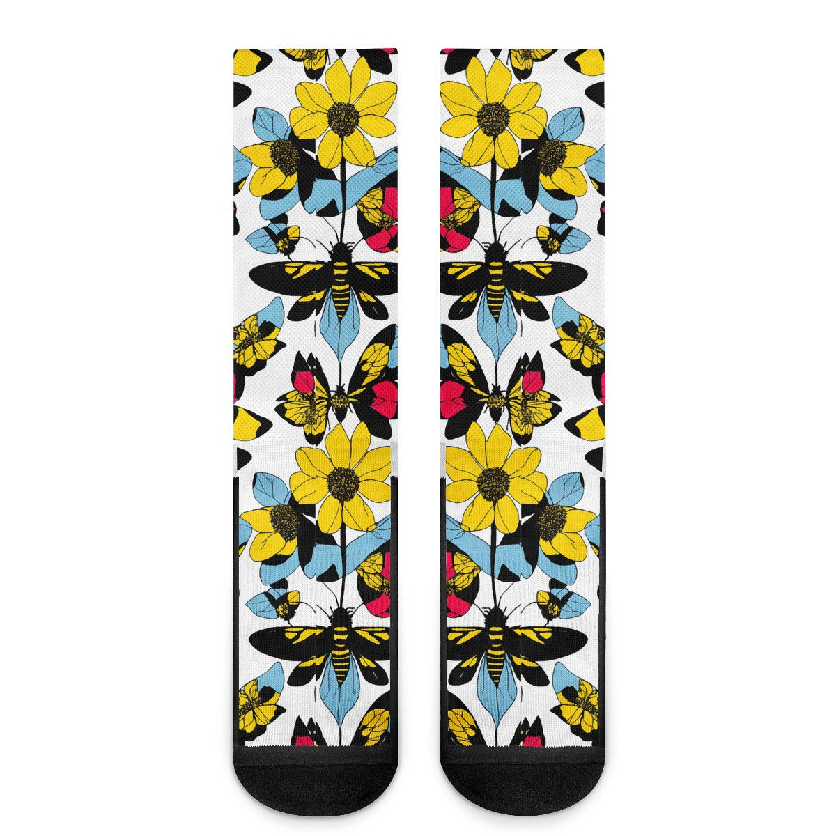 Luxtrini Bees and Sunflowers Crew Socks