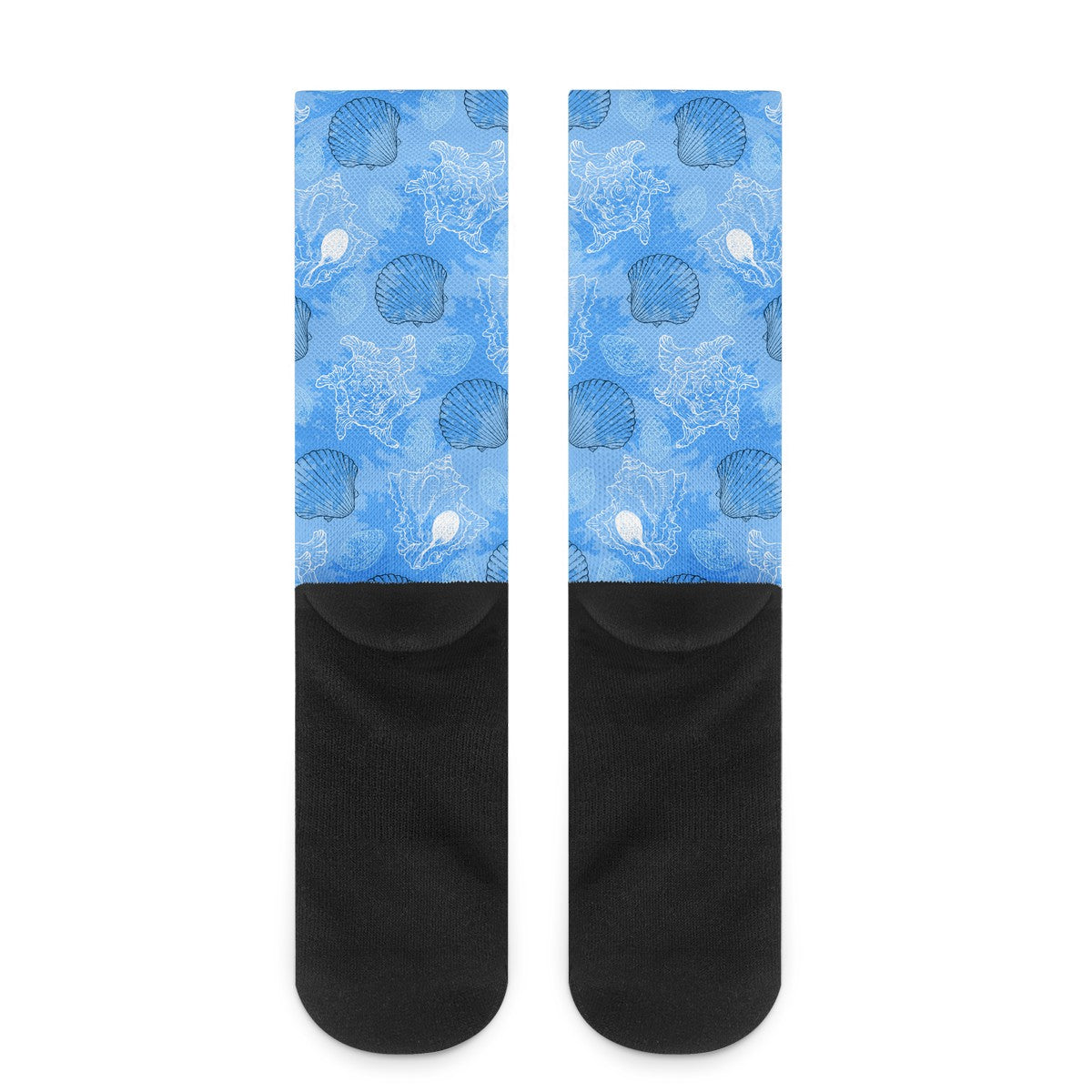 Blue Seashell Ocean Crew Socks