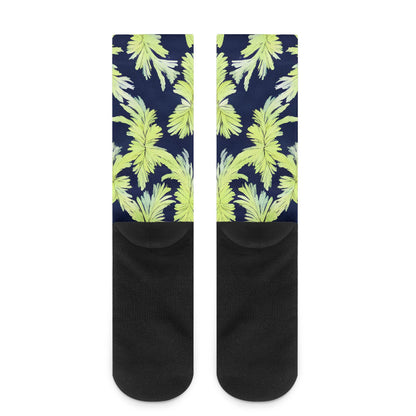 Puakenikeni - Lime Green and Black Crew Socks