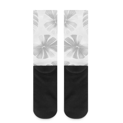 White Monstera Crew Socks