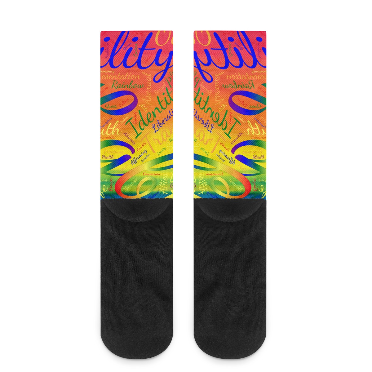 LGBTQ Word Cloud Crew Socks