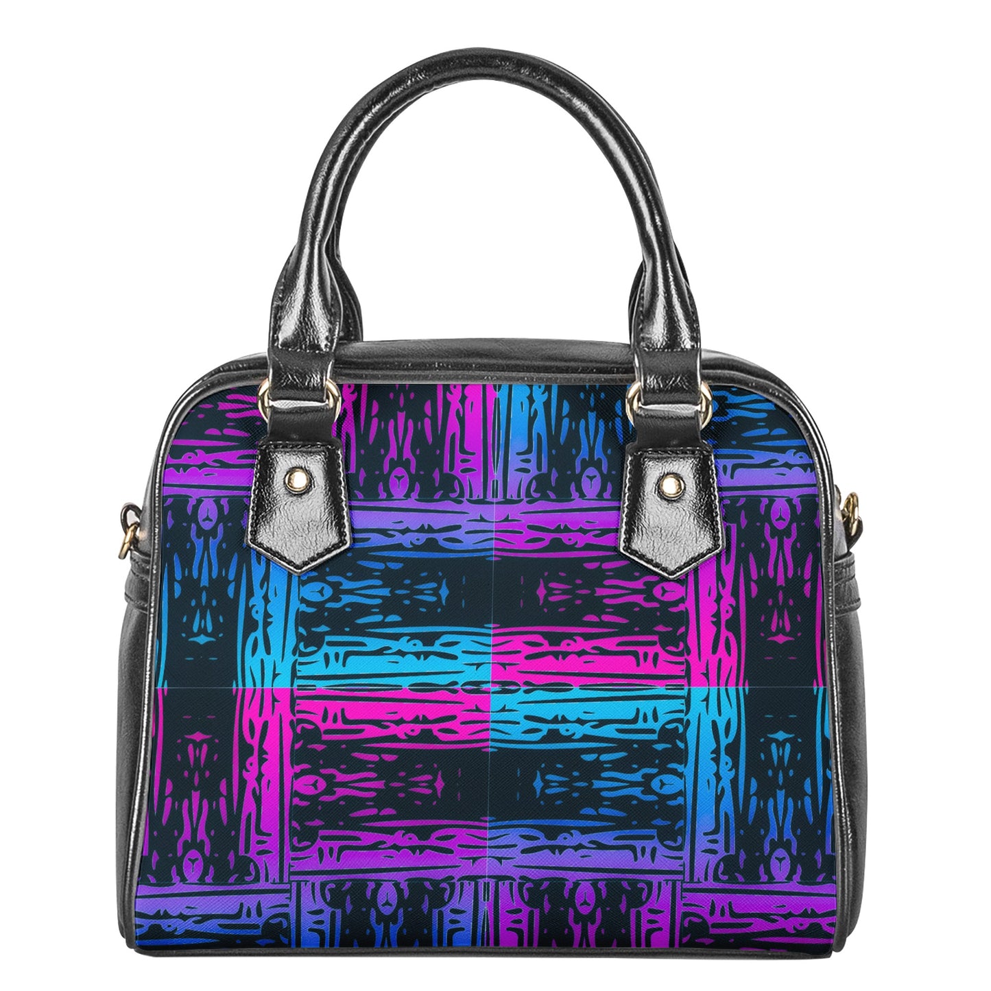 San Marcos Plaid Blue and Purple Shoulder Handbags