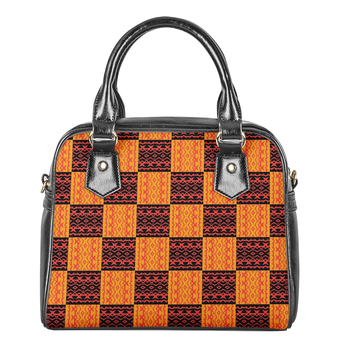 Black and Orange Tribal Design - Shoulder Handbags