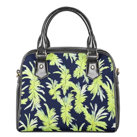 Puakenikeni - Lime Green and Black Shoulder Handbags