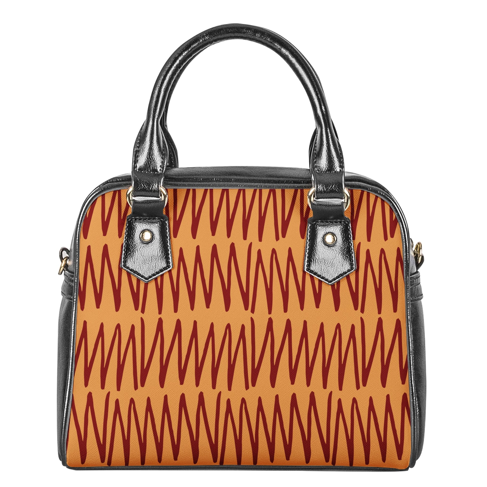 African Ethnic Mudcloth Orange Shoulder Handbags Women ONESIZE