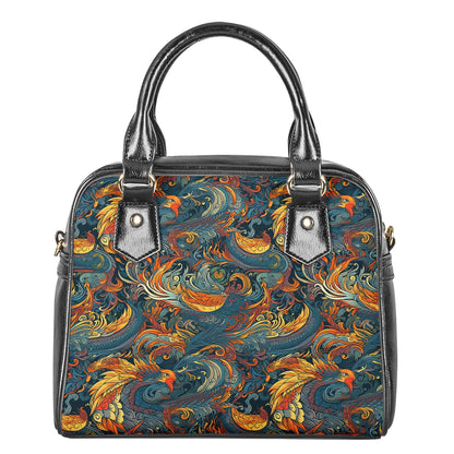 Majestic Dragon and a Graceful Phoenix Shoulder Handbags