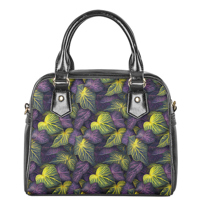 Luxtrini Iridescent Syngonium: Purple and Yellow Shoulder Handbags