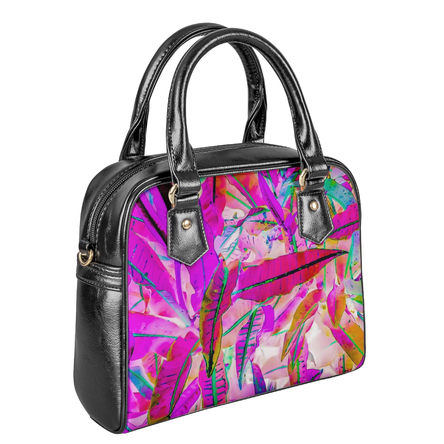 Purple Croton Shoulder Handbags