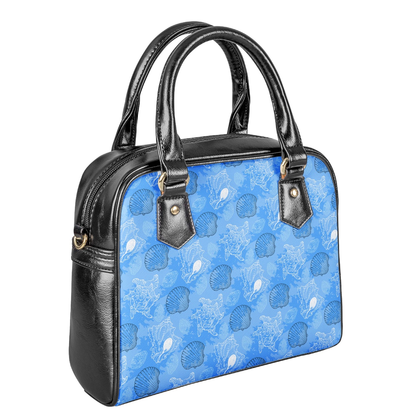 Blue Seashell Ocean Shoulder Handbags