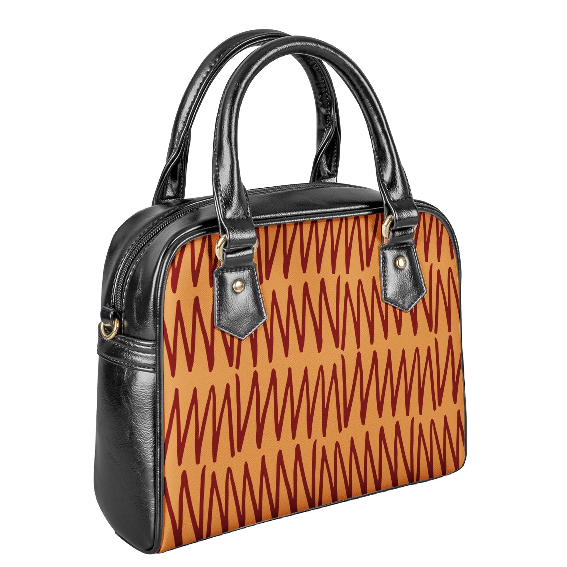 African Ethnic Mudcloth Orange Shoulder Handbags