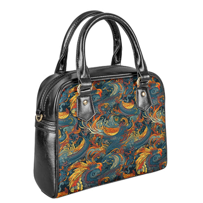 Majestic Dragon and a Graceful Phoenix Shoulder Handbags