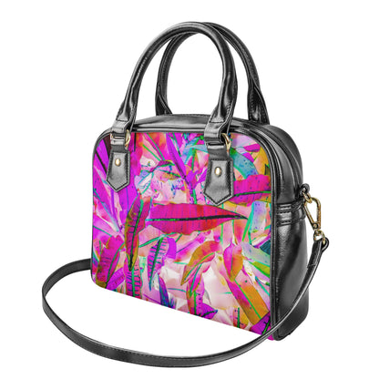 Purple Croton Shoulder Handbags