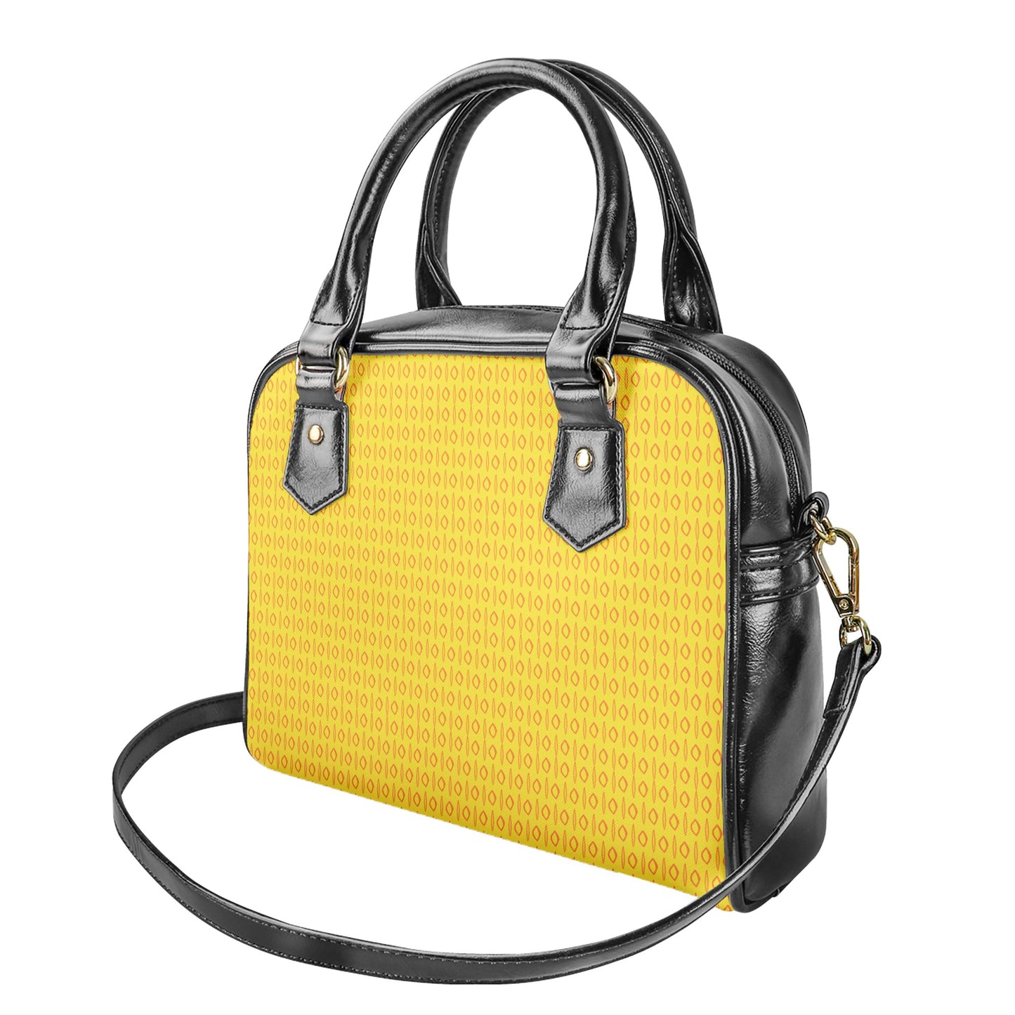 African Mud Print #14 Yellow Shoulder Handbags