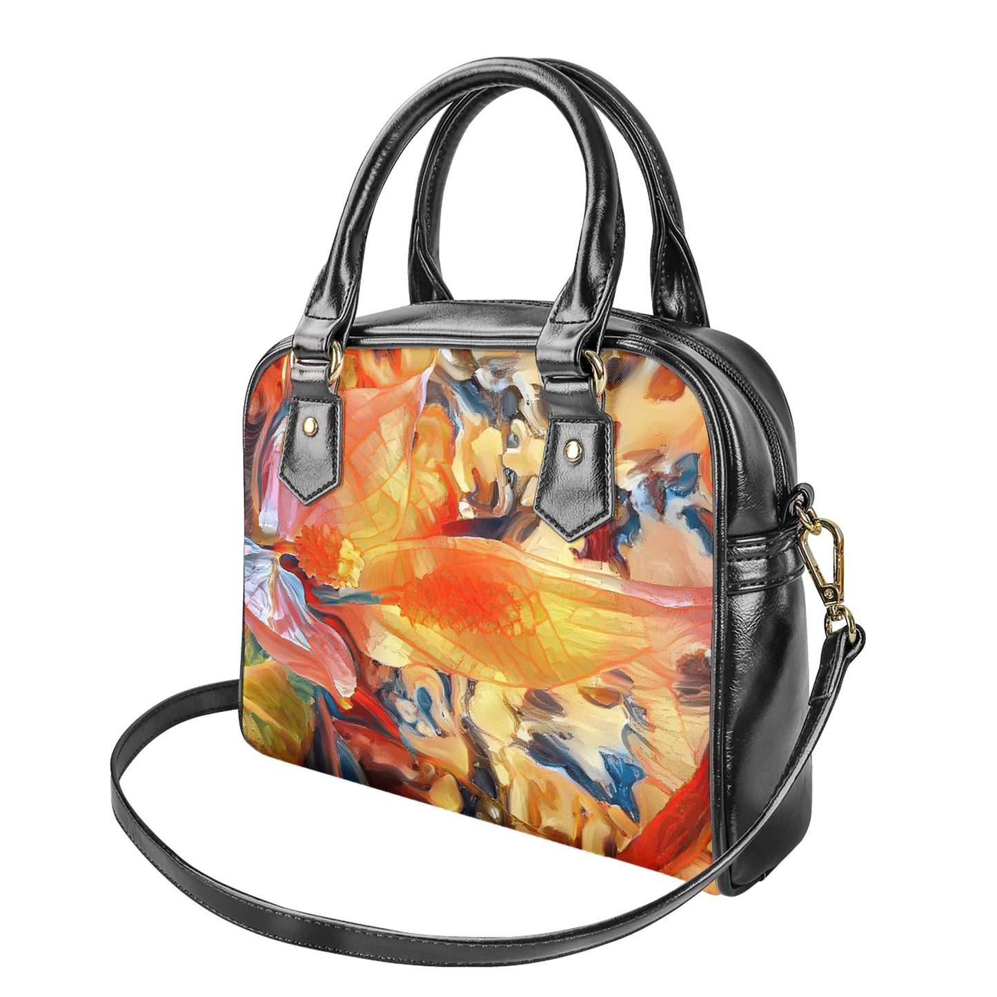 Golden Peace Lily Shoulder Handbags