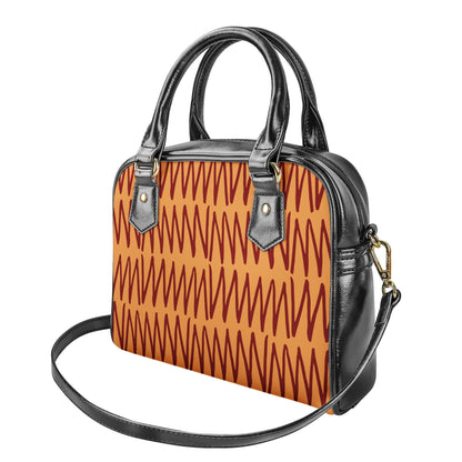 African Ethnic Mudcloth Orange Shoulder Handbags