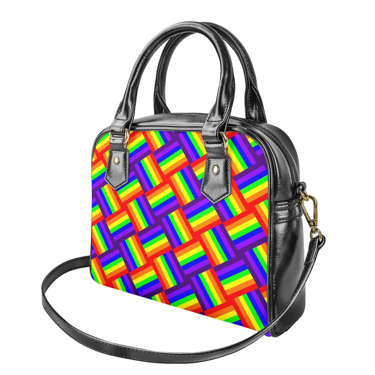 Rainbow Weave Shoulder Handbags