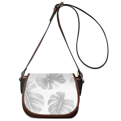 White Monstera Saddle Bags